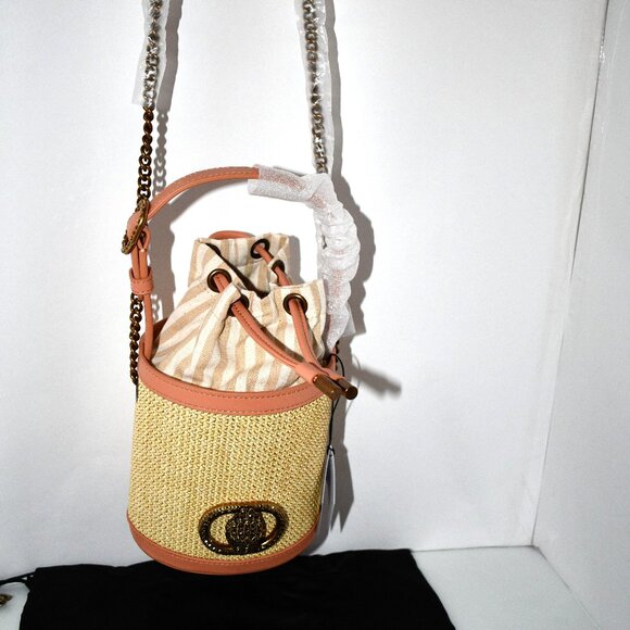 Geiger Reno Reversible Bucket Kurt Geiger | Bags | Kurt Geiger Small Chelsea Round Raffia Bucket Bag ...
